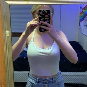 White Tie Back Tank Top